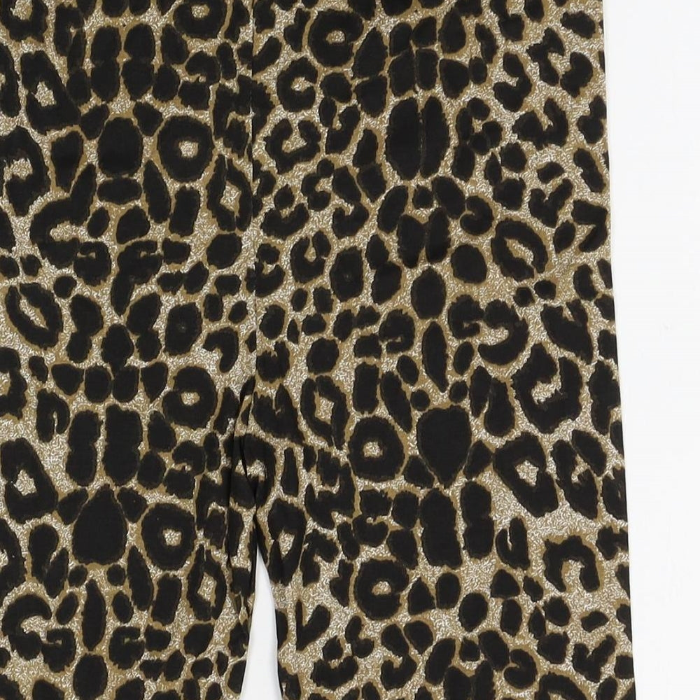 PRETTYLITTLETHING Womens Yellow Animal Print   Sleep Shorts Size 10