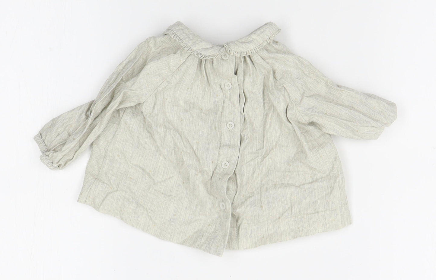 M&S Girls Grey   Basic Blouse Size 3-6 Months