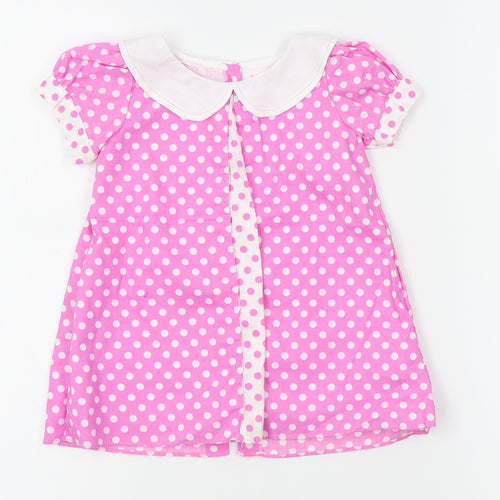 sweet elegance Girls Pink Polka Dot  A-Line  Size 12 Months