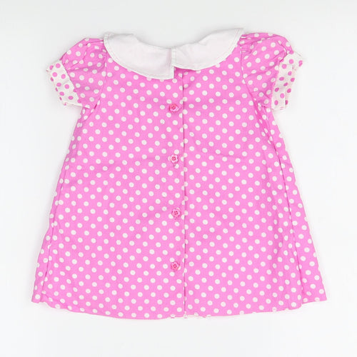 sweet elegance Girls Pink Polka Dot  A-Line  Size 12 Months