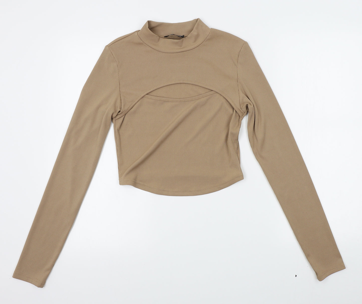 SheIn Womens Beige   Pullover Jumper Size L  - cropped, chest split