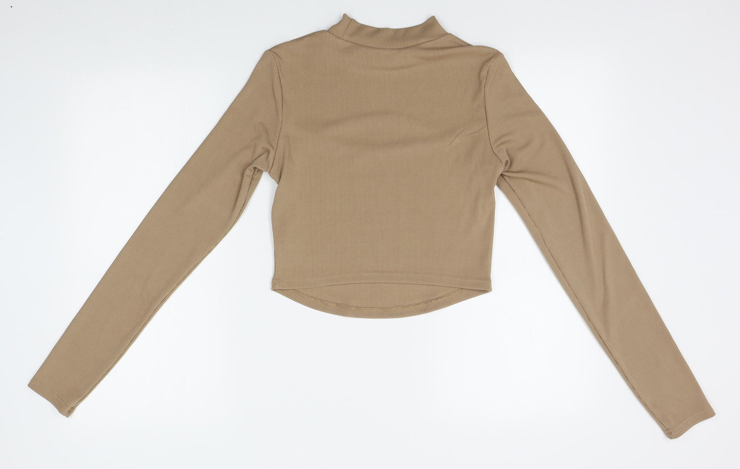 SheIn Womens Beige   Pullover Jumper Size L  - cropped, chest split