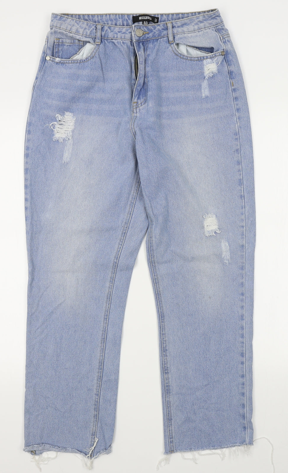 Missguided Womens Blue   Straight Jeans Size 12 L26 in