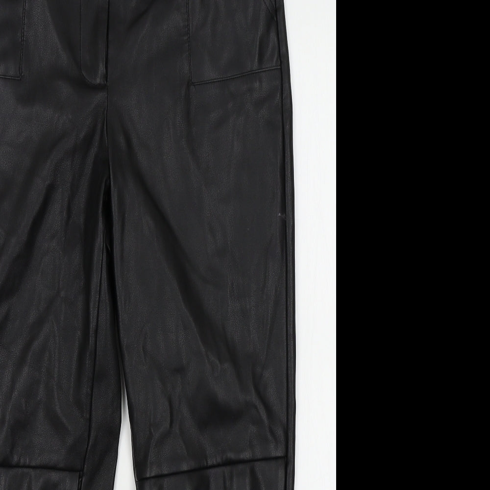 Missguided Womens Black   Trousers  Size 12 L23 in - Leather look