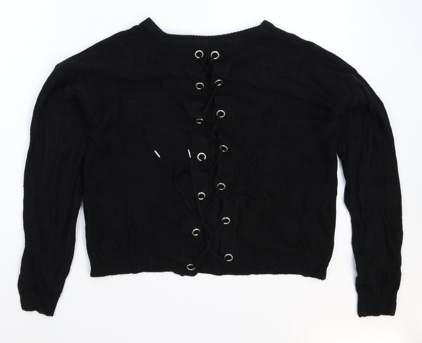 Brave Soul Womens Black  Knit Pullover Jumper Size 10