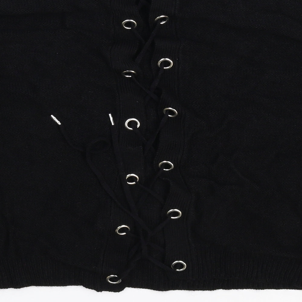 Brave Soul Womens Black  Knit Pullover Jumper Size 10