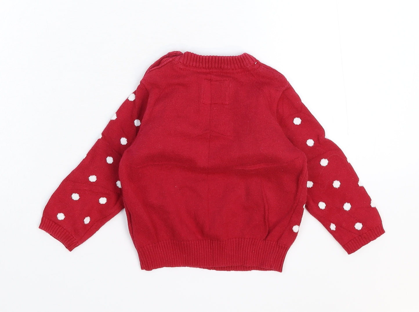 Earlydays Baby Red Polka Dot Knit Pullover Jumper Size 9-12 Months
