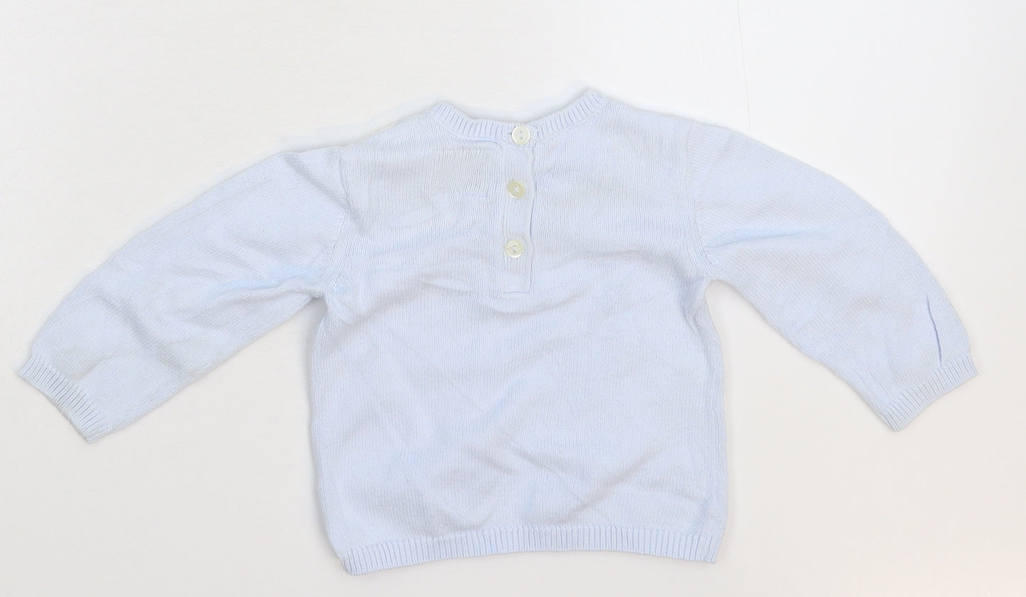 Emile et Rose Baby Blue Geometric Knit Pullover Jumper Size 6-9 Months