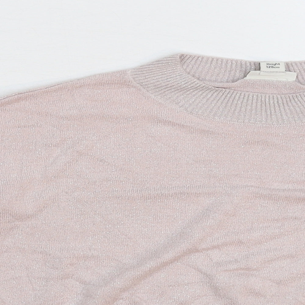River Island Girls Pink  Knit Pullover Jumper Size 7-8 Years