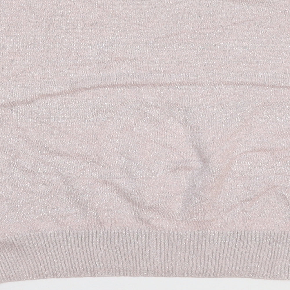 River Island Girls Pink  Knit Pullover Jumper Size 7-8 Years