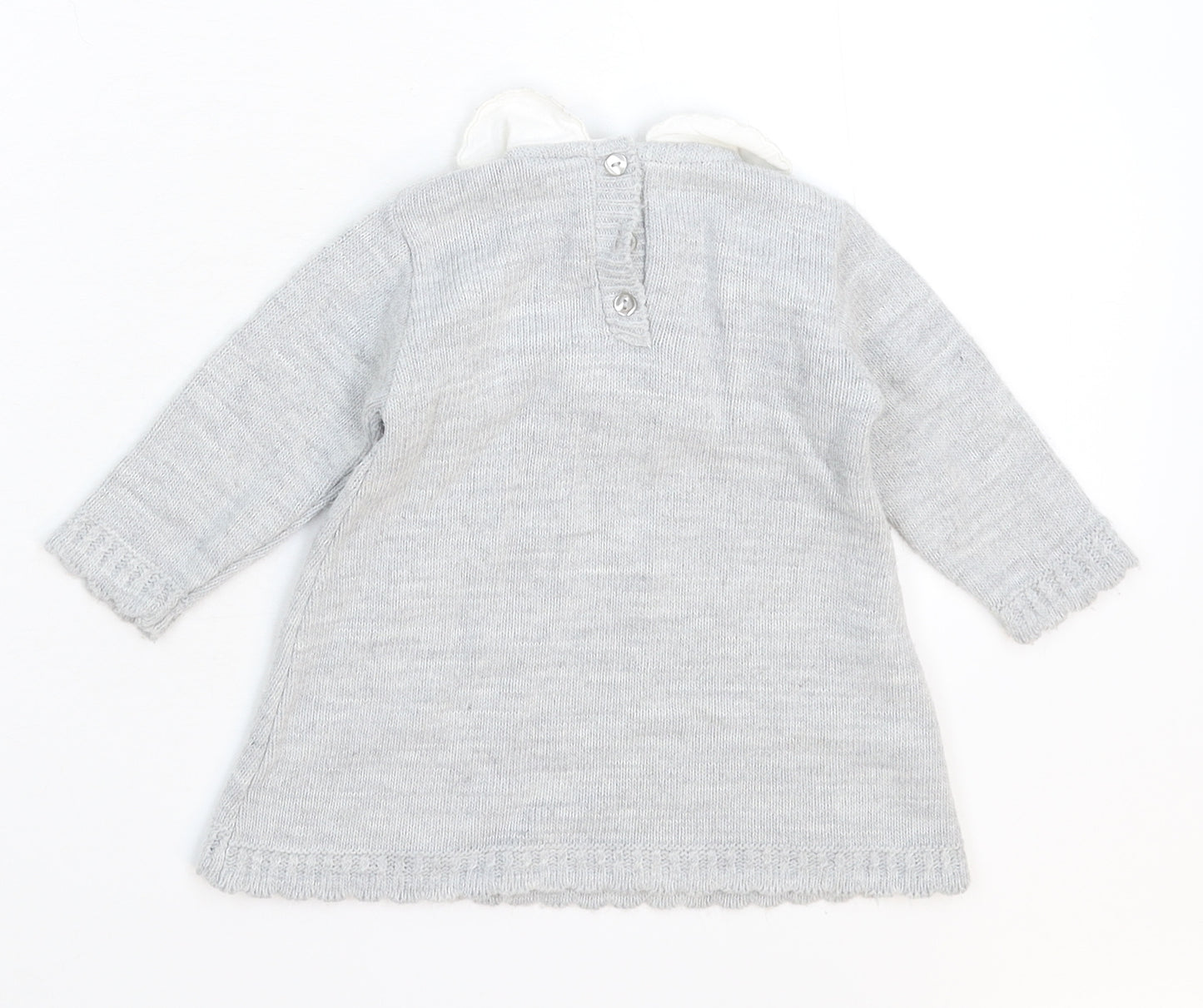 Bee Bo Girls Grey  Knit Jumper Dress  Size 6-9 Months