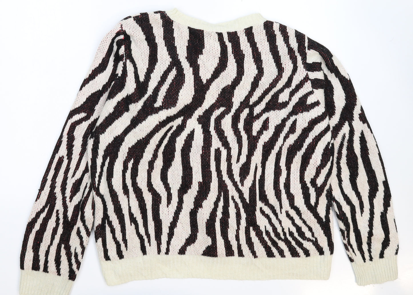 Primark Womens Multicoloured Animal Print Knit Pullover Jumper Size 20