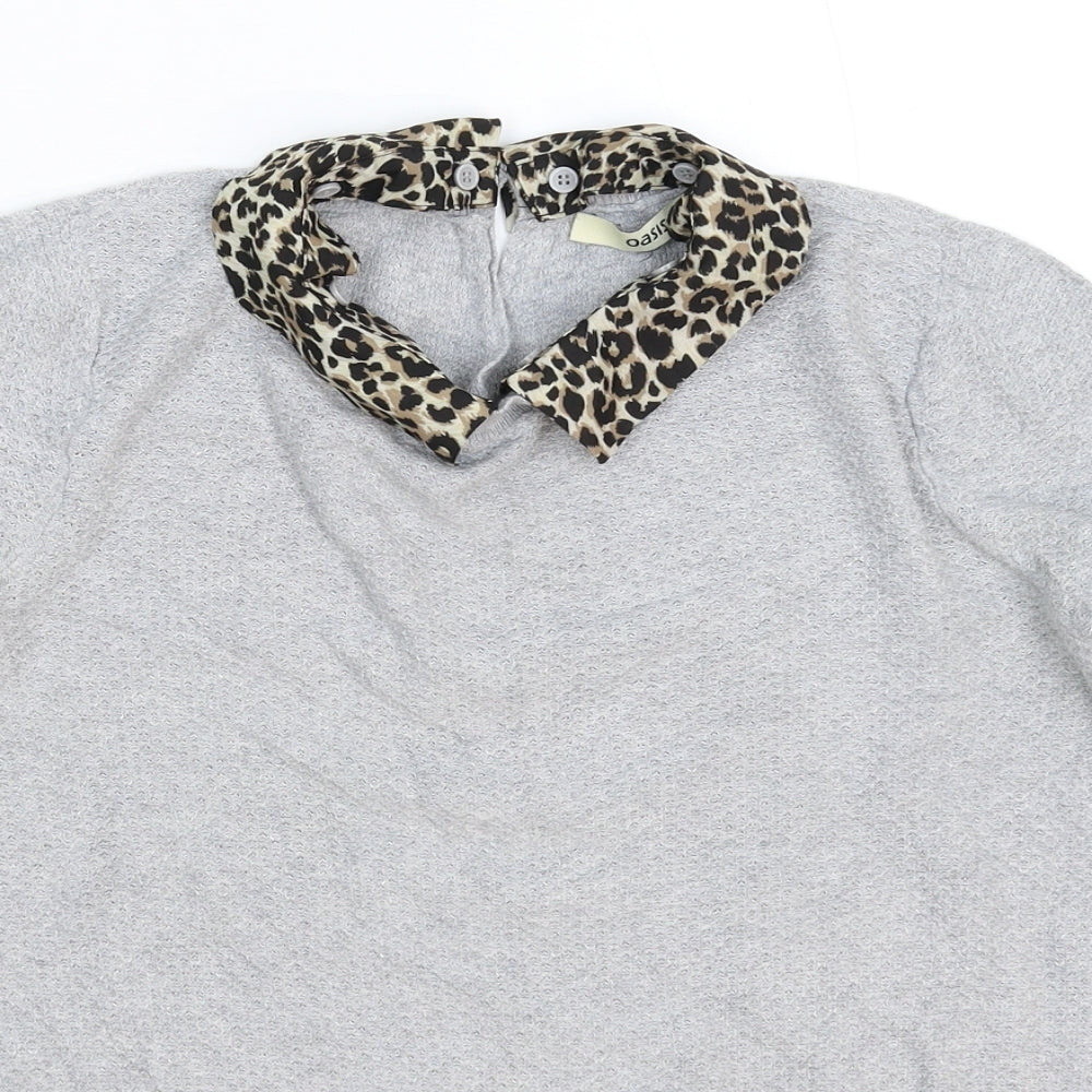 Oasis Womens Grey  Knit Pullover Jumper Size S