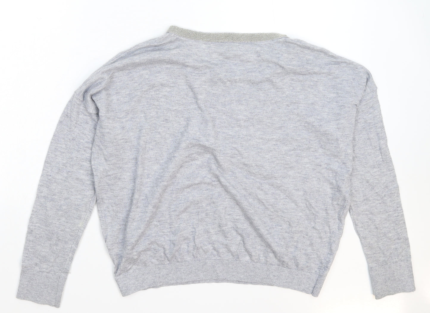 Topshop Womens Grey  Knit Pullover Jumper Size 8