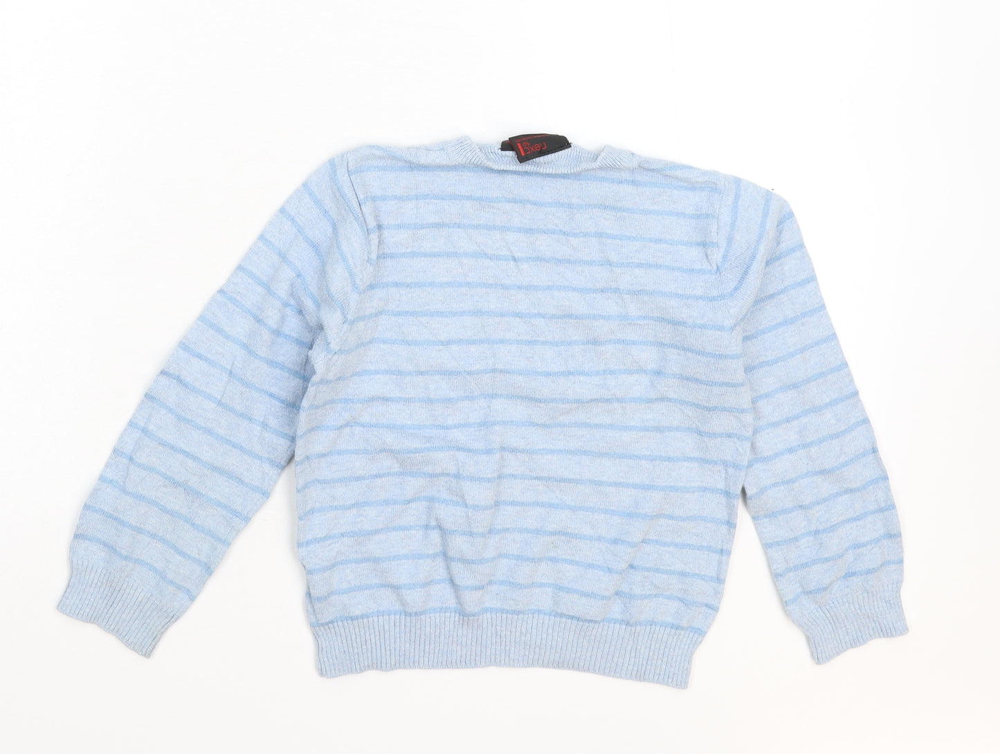 NEXT Boys Blue Striped Knit Pullover Jumper Size 4 Years