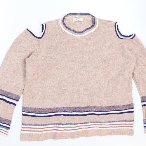 Papaya Womens Beige  Knit Pullover Jumper Size 18