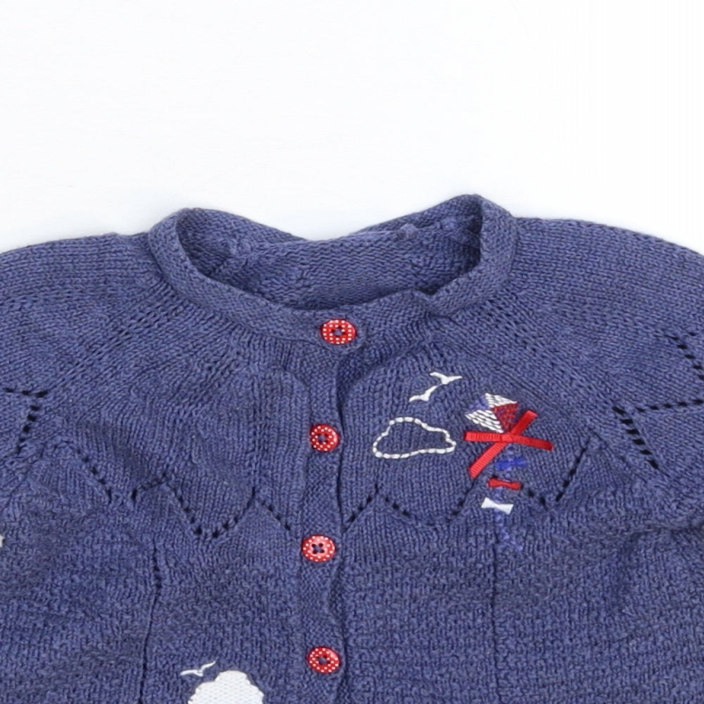 TU Girls Blue  Knit Cardigan Jumper Size 12-18 Months