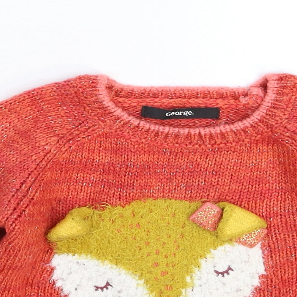 George Baby Pink  Knit Pullover Jumper Size 12-18 Months