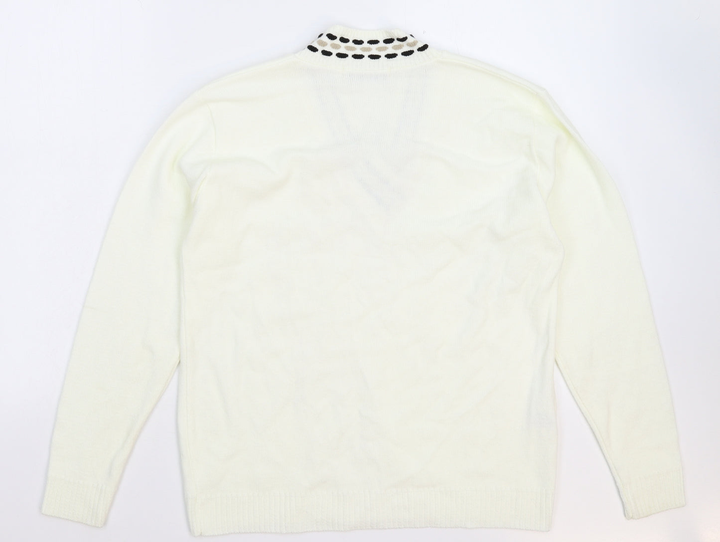 Pure & Natural Womens White  Knit Pullover Jumper Size L