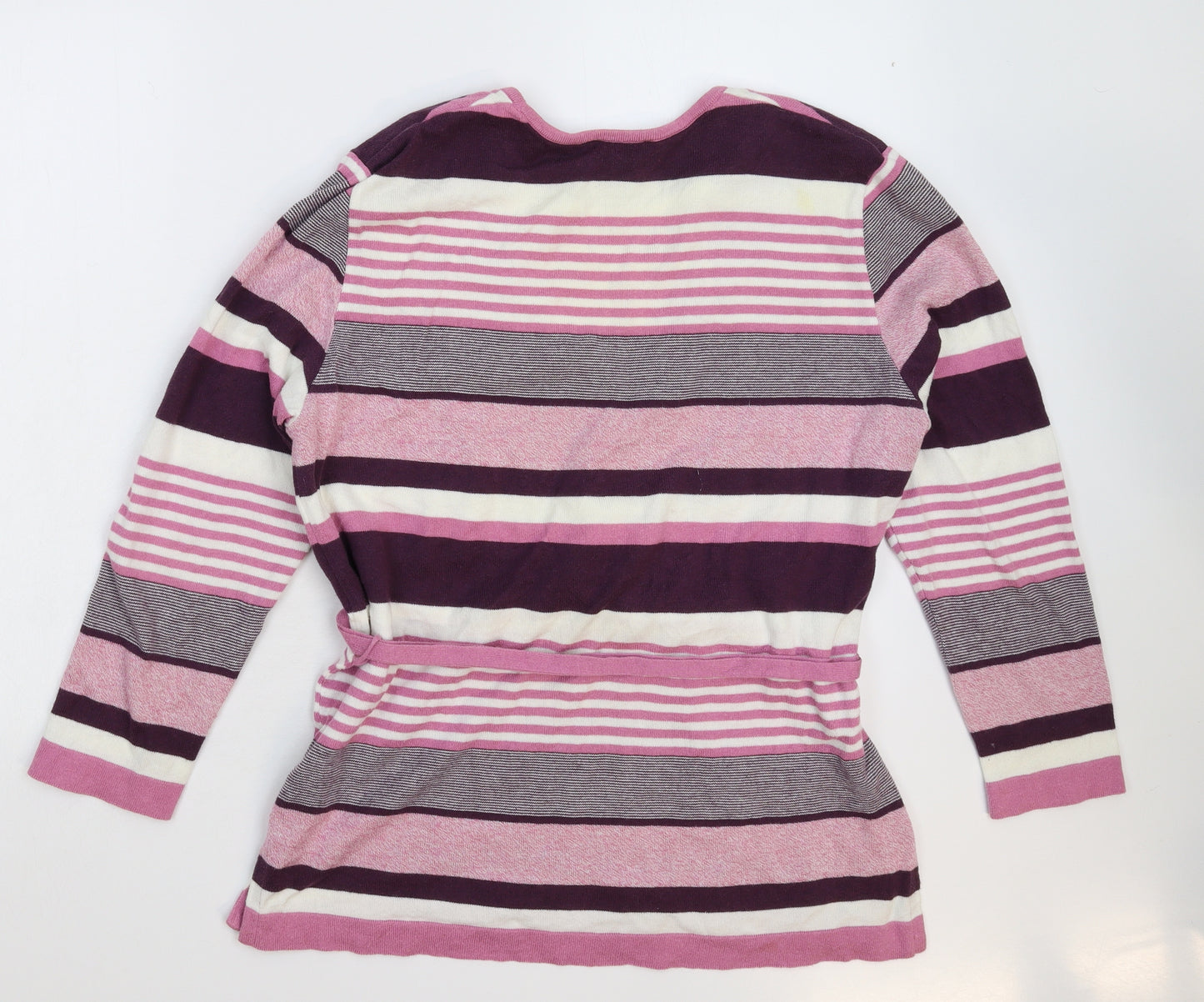Vilona Womens Multicoloured Striped Knit Pullover Jumper Size 20