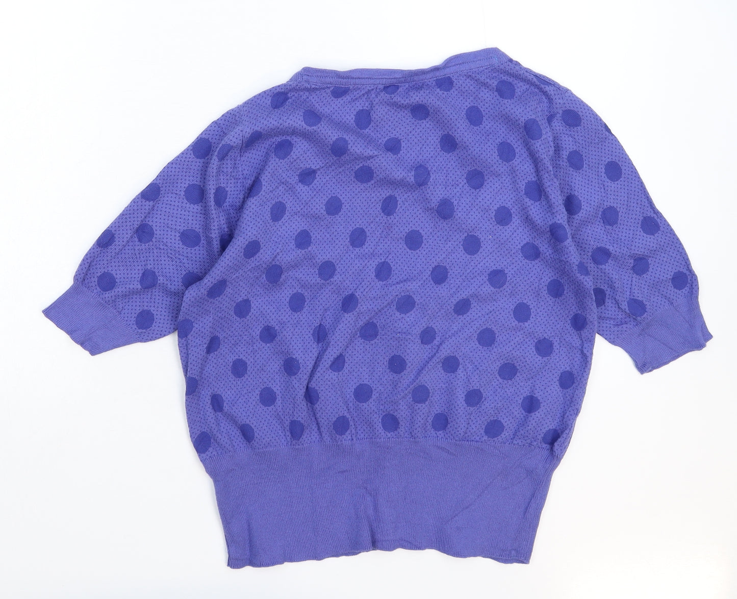 Marks and Spencer Womens Blue Polka Dot Knit Cardigan Jumper Size 16