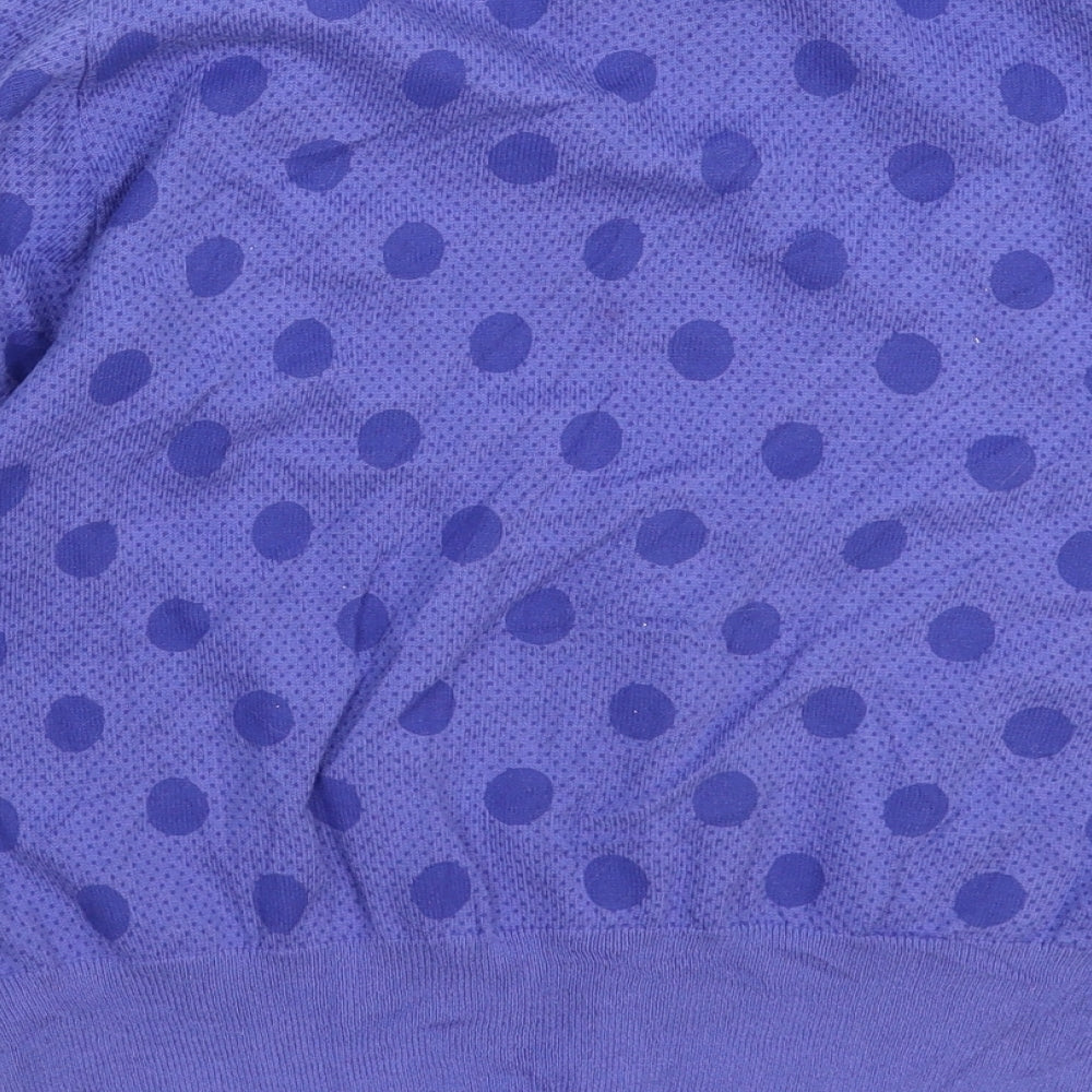 Marks and Spencer Womens Blue Polka Dot Knit Cardigan Jumper Size 16
