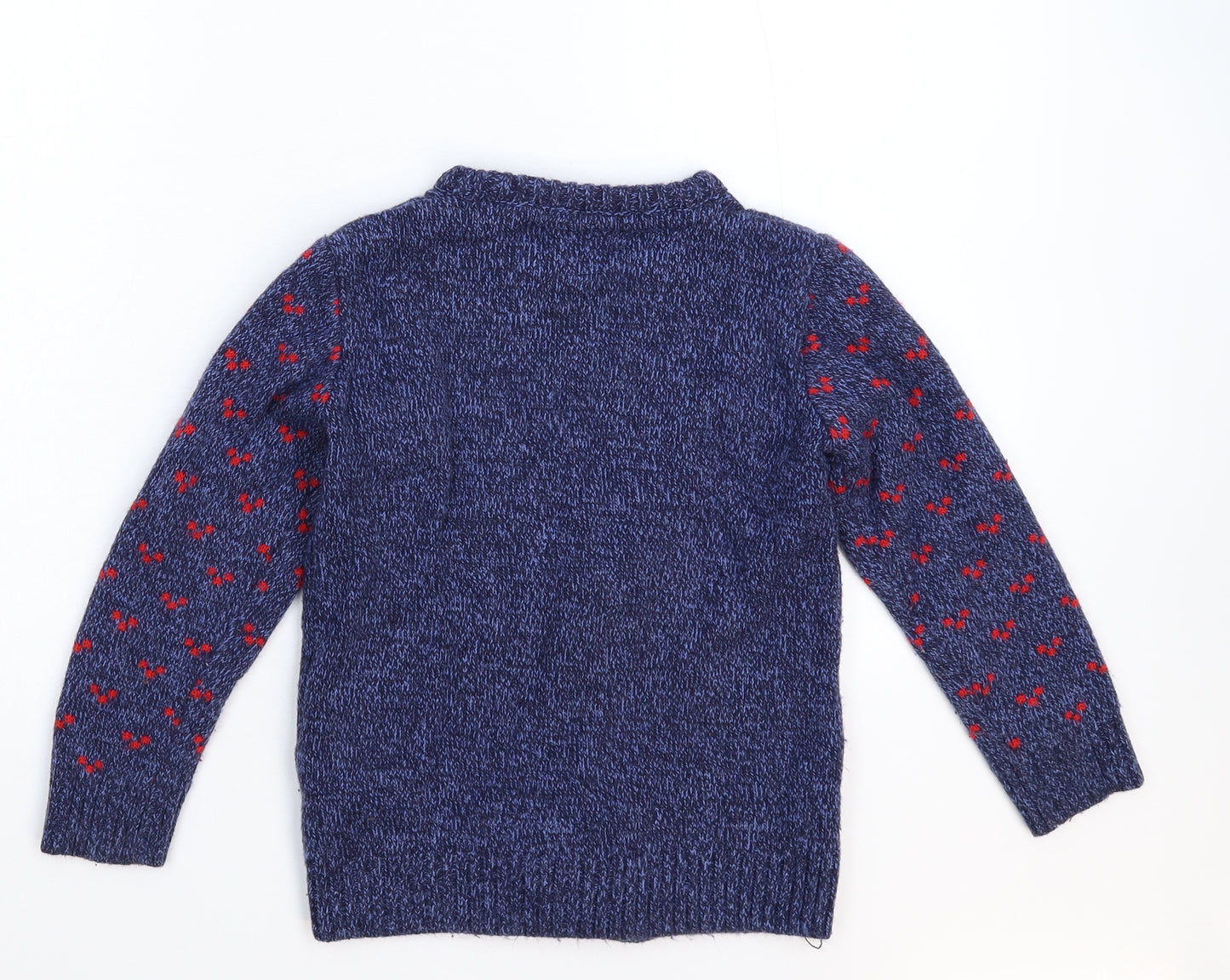 George Boys Blue  Knit Pullover Jumper Size 7-8 Years  - Christmas