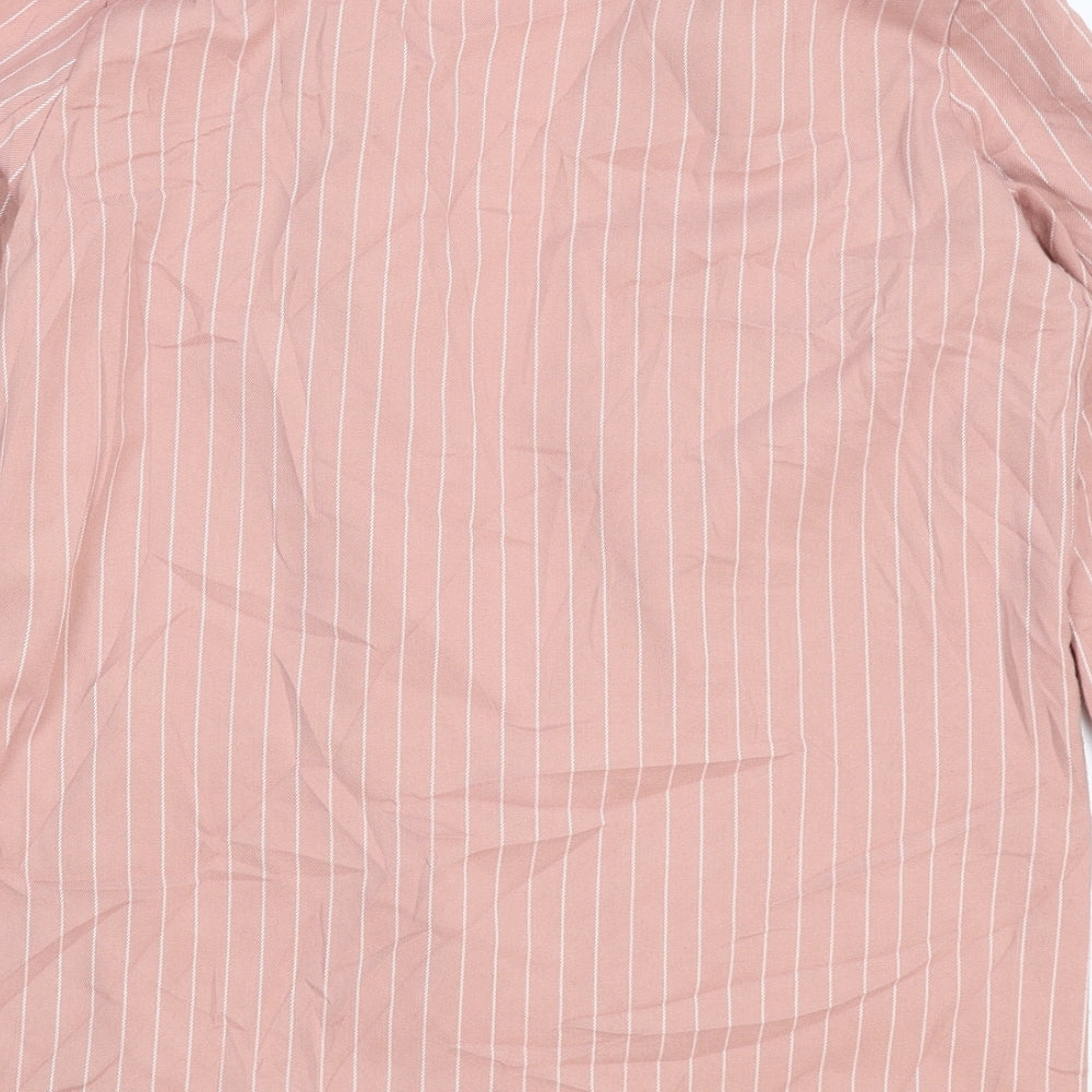 Stradivarius Womens Pink Striped  Jacket Blazer Size M