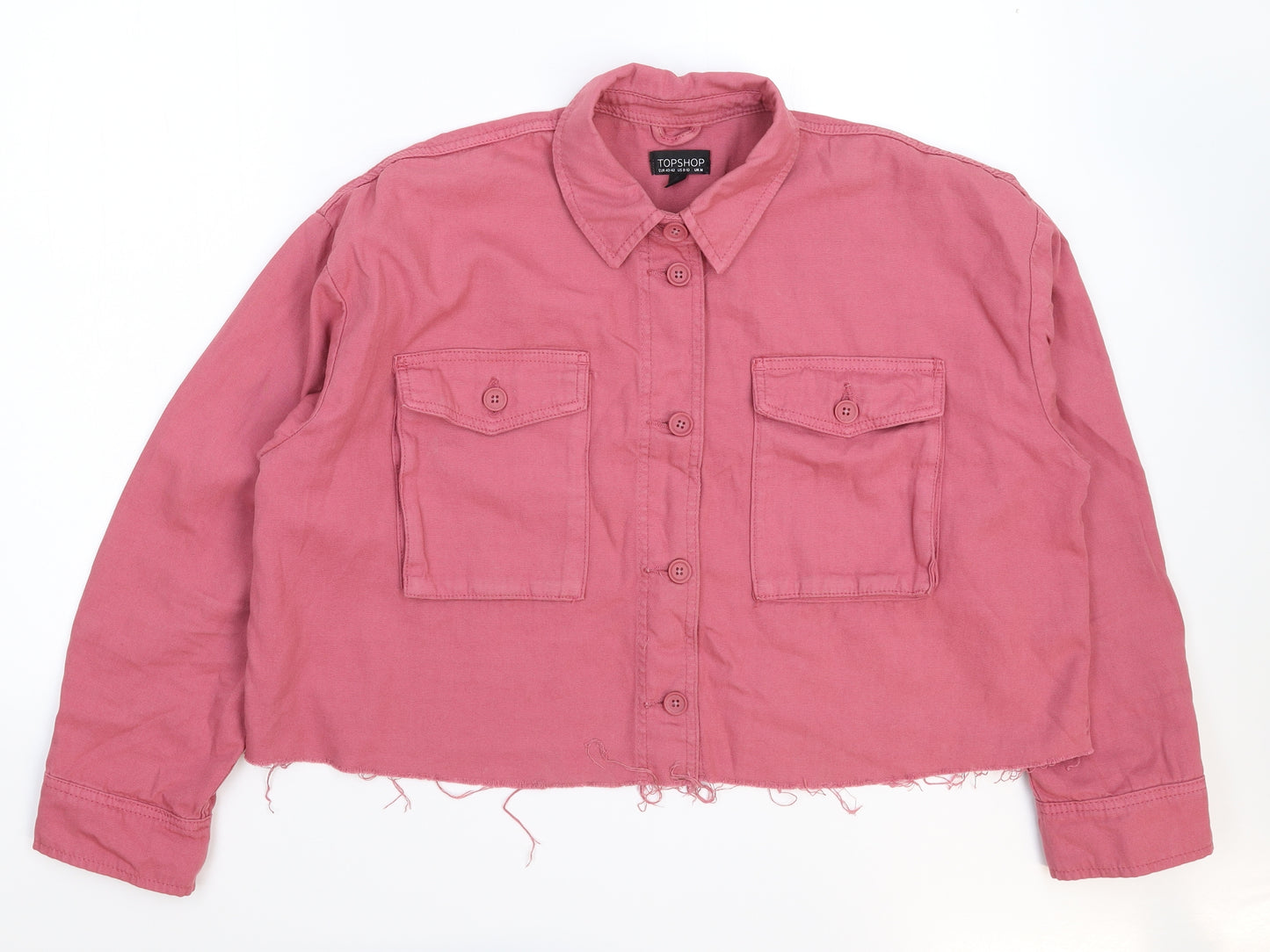 Topshop Womens Pink  Denim Jacket  Size M  - Oversized