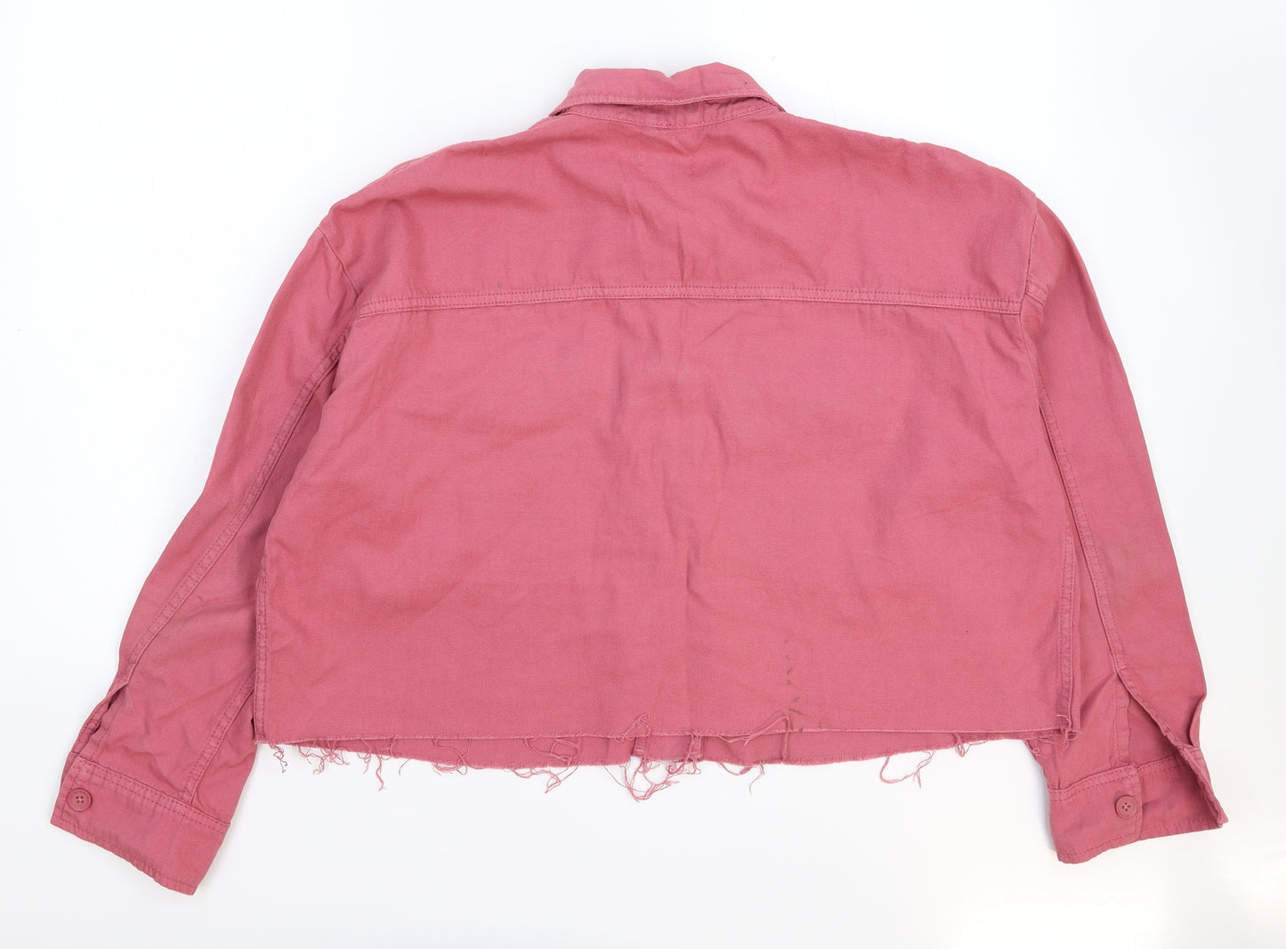 Topshop Womens Pink  Denim Jacket  Size M  - Oversized