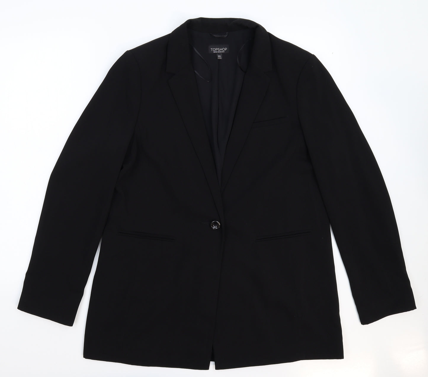 Topshop Womens Black Batik  Jacket Suit Jacket Size 14