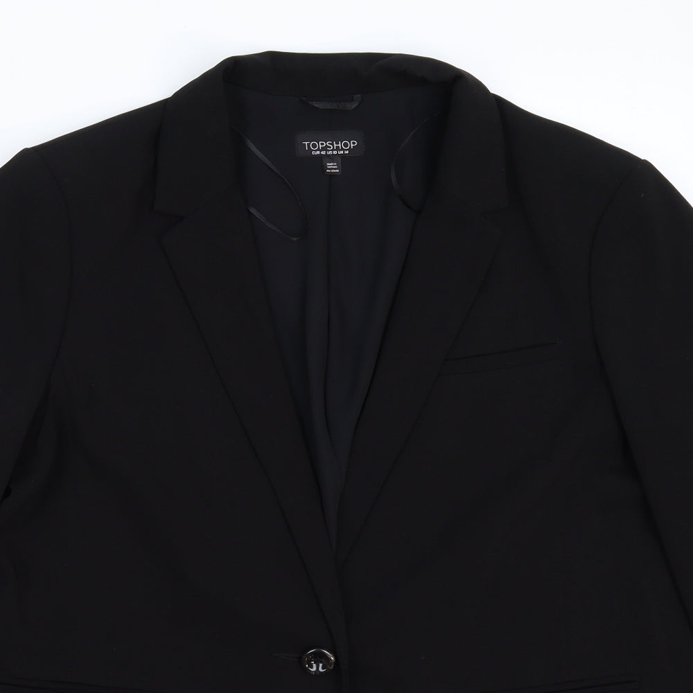 Topshop Womens Black Batik  Jacket Suit Jacket Size 14