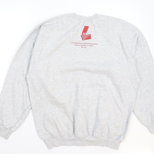 Fruit of the Loom Mens Grey   Pullover Sweatshirt Size XL  - Christmas