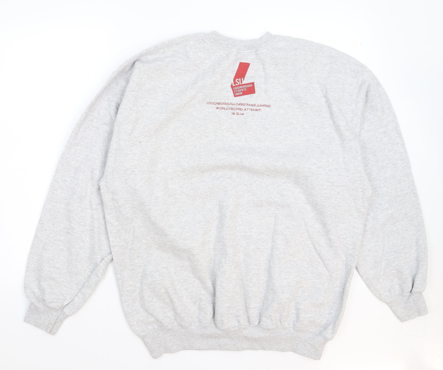 Fruit of the Loom Mens Grey   Pullover Sweatshirt Size XL  - Christmas