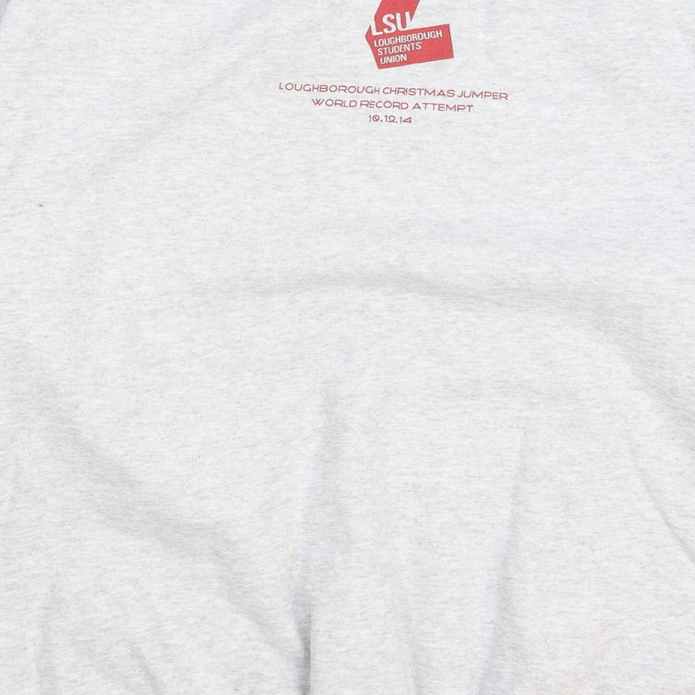 Fruit of the Loom Mens Grey   Pullover Sweatshirt Size XL  - Christmas