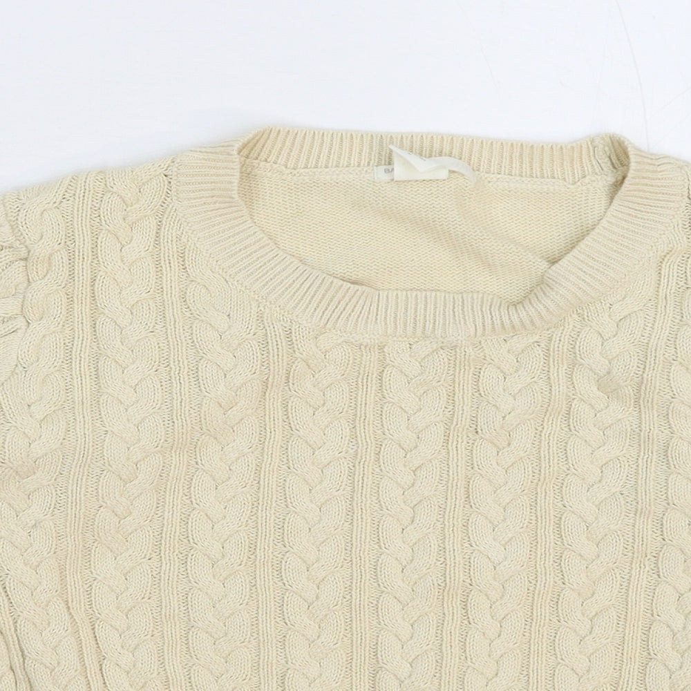 H&M Womens White  Knit Pullover Jumper Size M