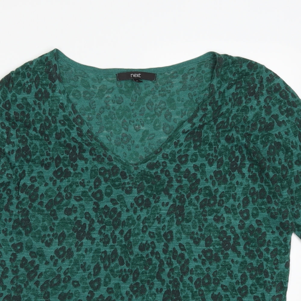 NEXT Womens Green Animal Print  Basic T-Shirt Size 18