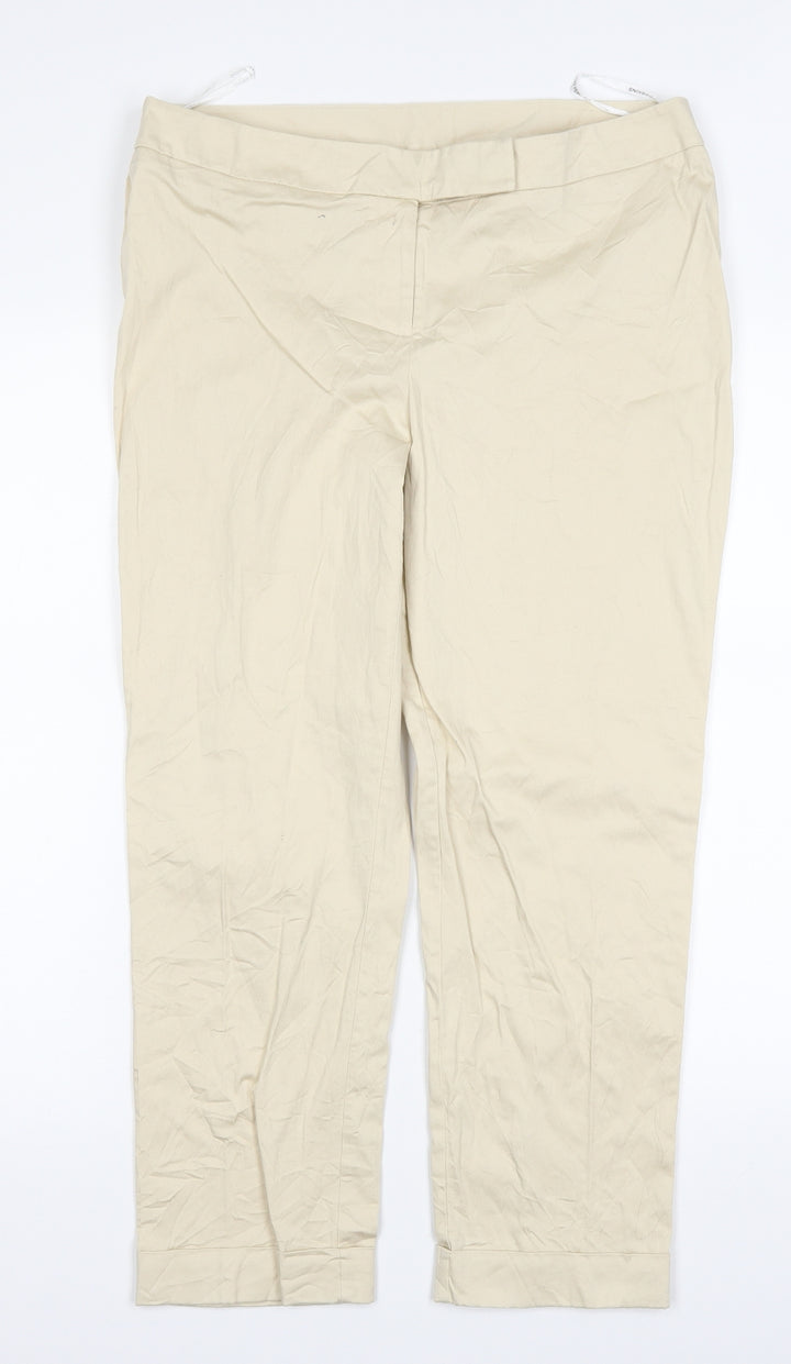 Dorothy Perkins Womens Beige   Trousers  Size 14 L24 in