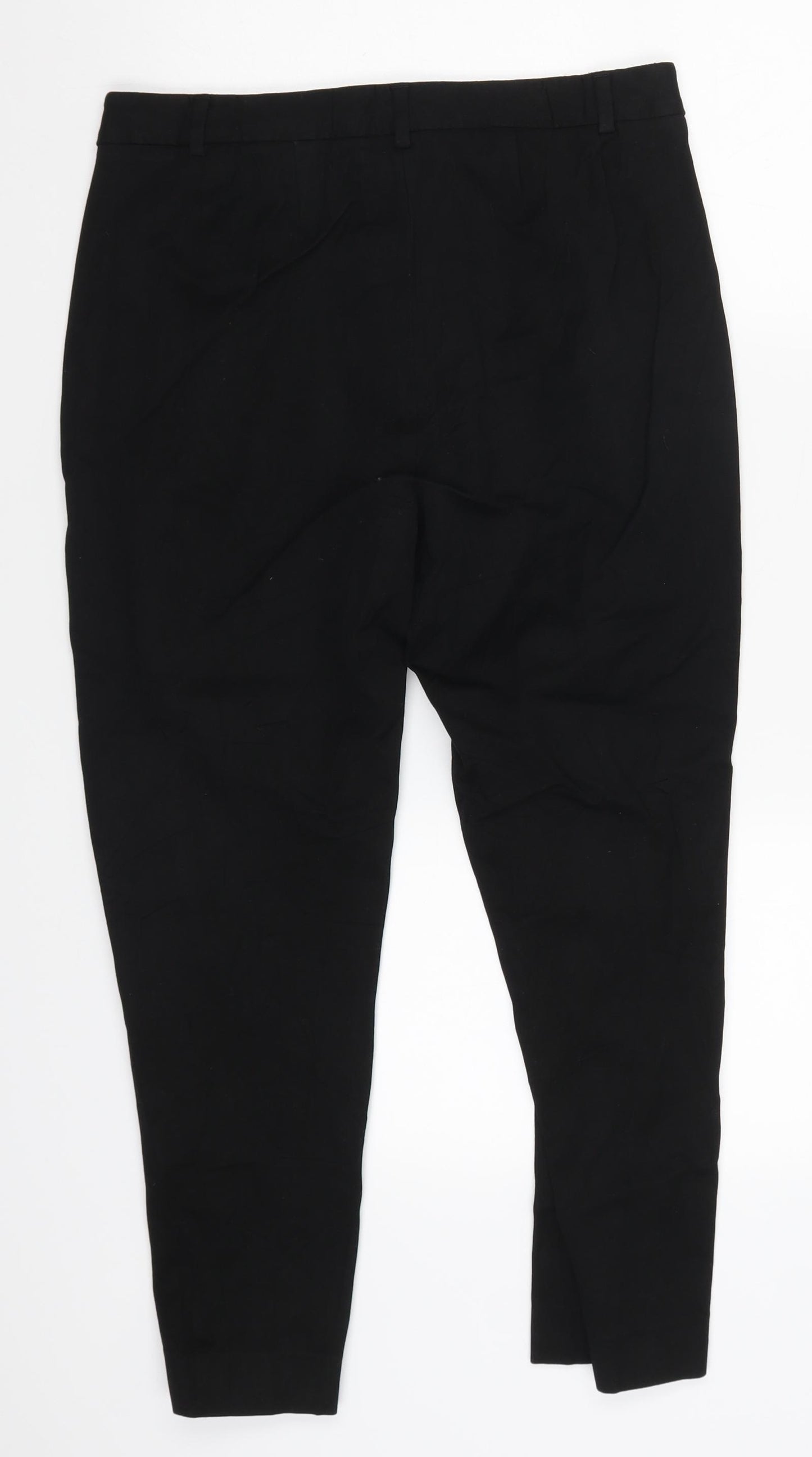Marks and Spencer Womens Black   Cropped Trousers Size 12 L24.5 in