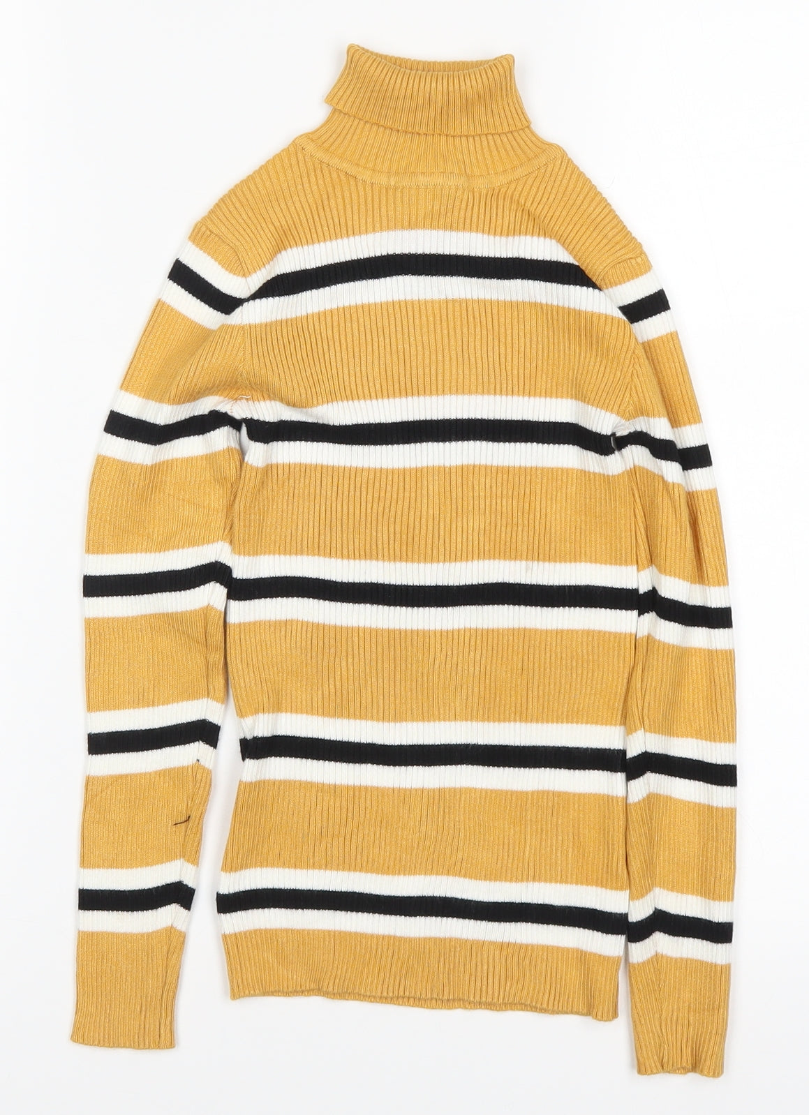 Primark Girls Yellow Striped  Pullover Jumper Size 8-9 Years
