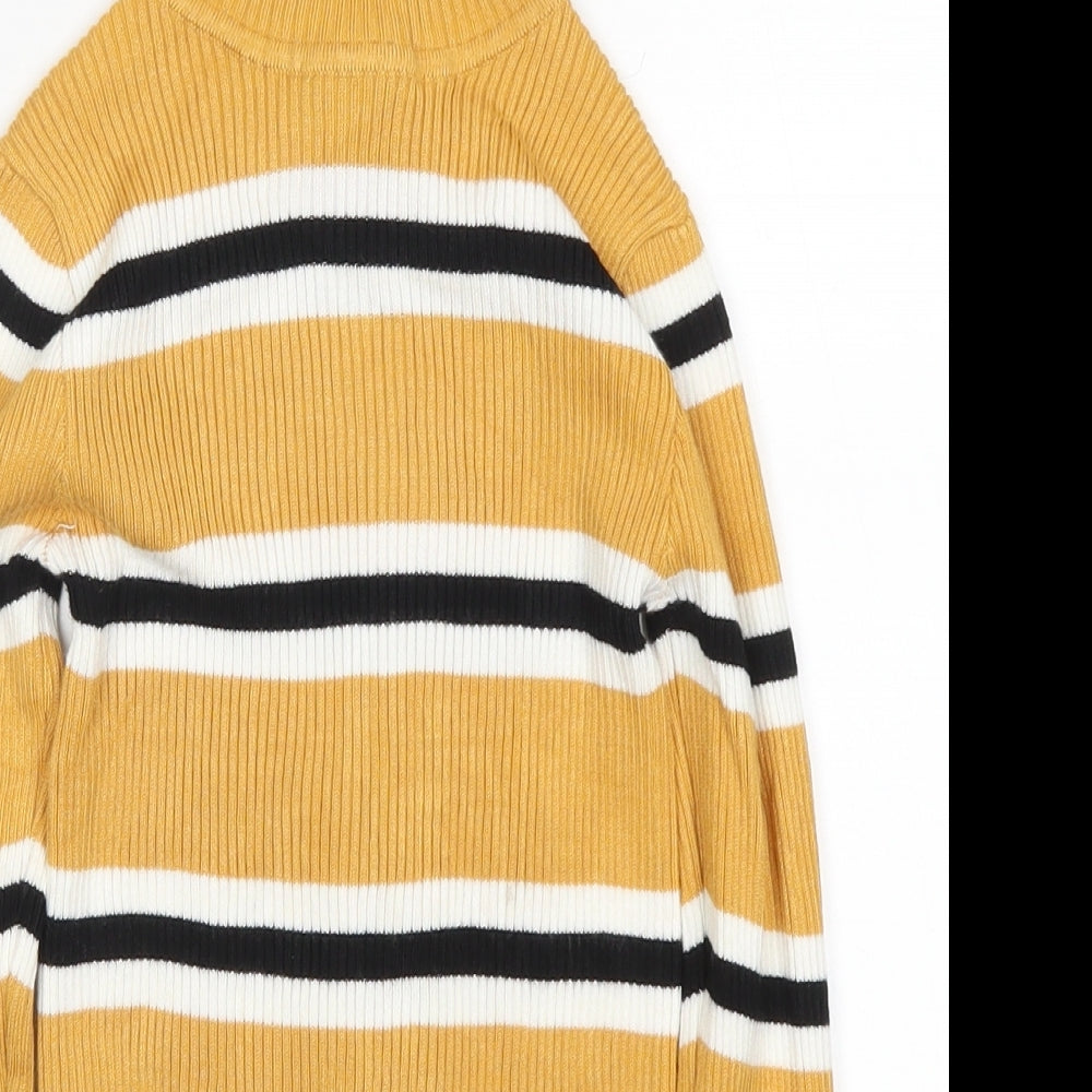 Primark Girls Yellow Striped  Pullover Jumper Size 8-9 Years