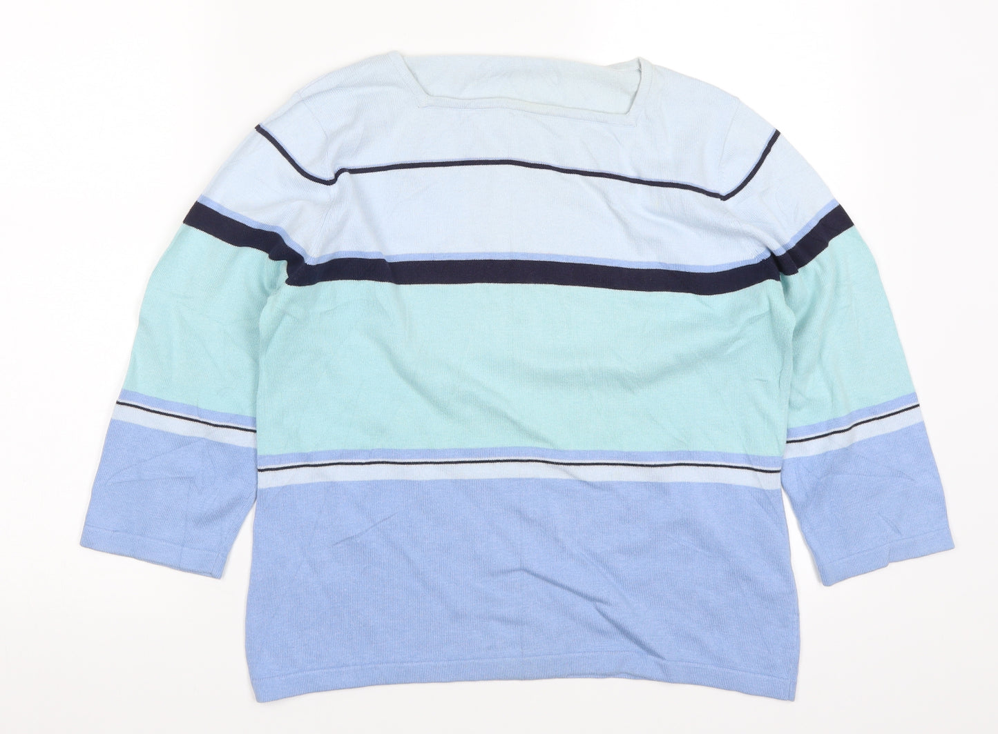 Preworn Womens Blue Striped  Pullover Jumper Size 14