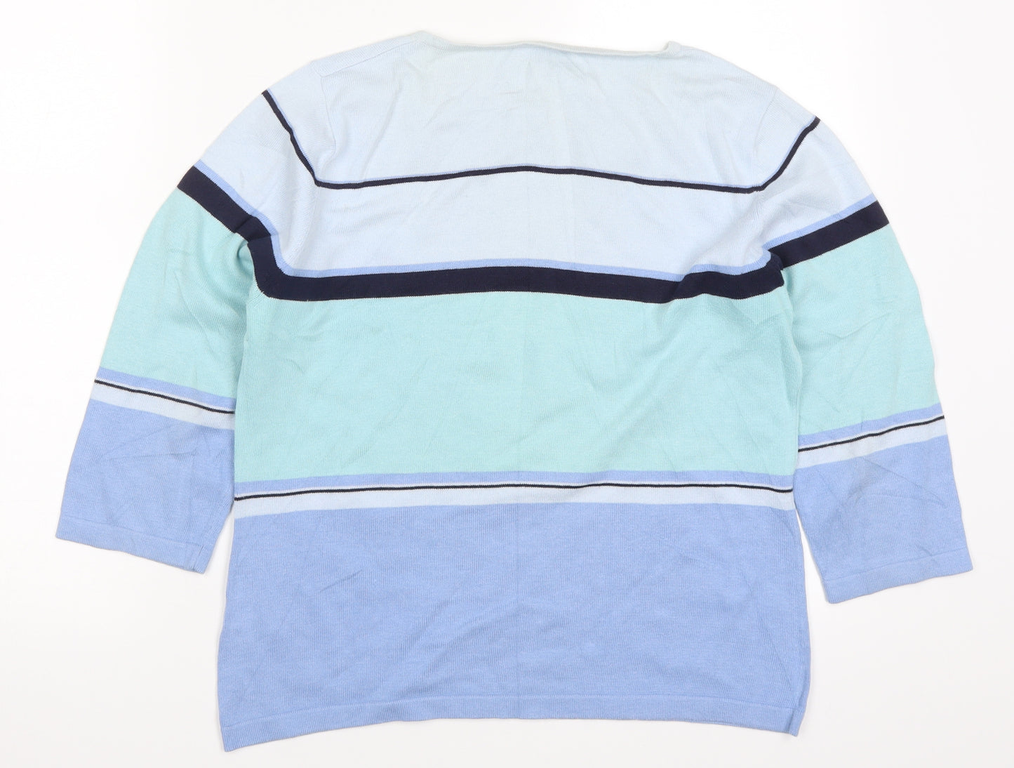 Preworn Womens Blue Striped  Pullover Jumper Size 14