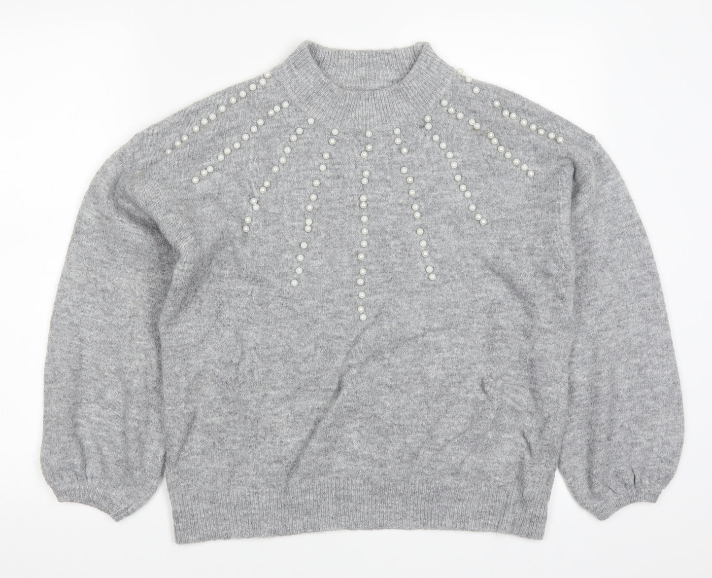 Quiz Womens Grey  Knit Pullover Jumper Size M