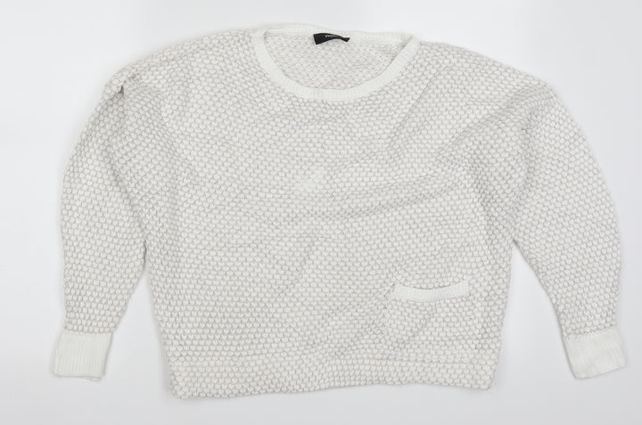 Wallis Womens White Knit Pullover Jumper Size L