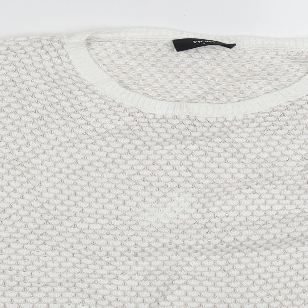 Wallis Womens White  Knit Pullover Jumper Size L