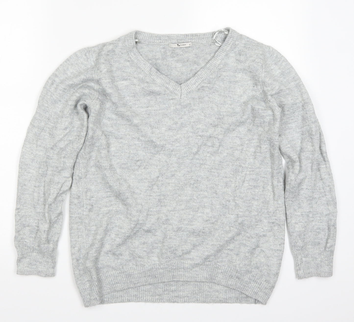 TU Womens Grey  Knit Pullover Jumper Size 14