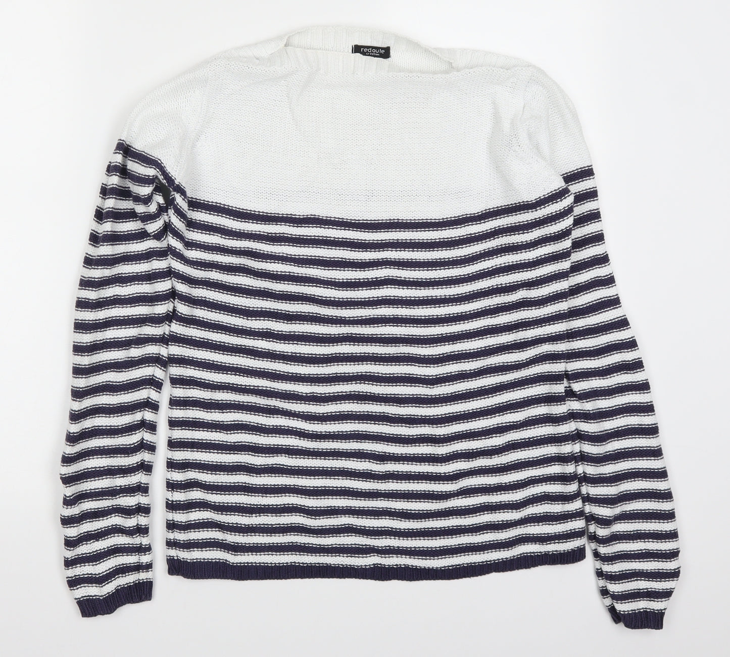 Redoute Womens Blue Striped Knit Pullover Jumper Size 10