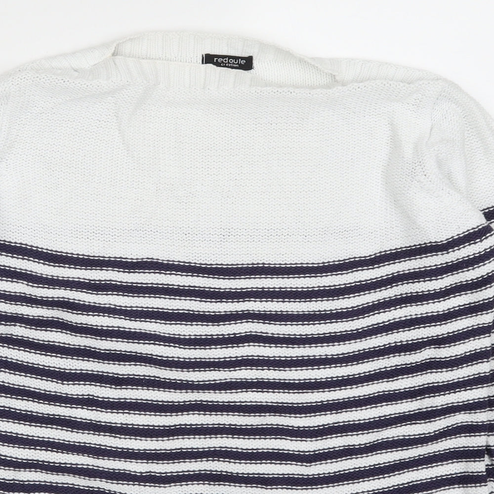 Redoute Womens Blue Striped Knit Pullover Jumper Size 10