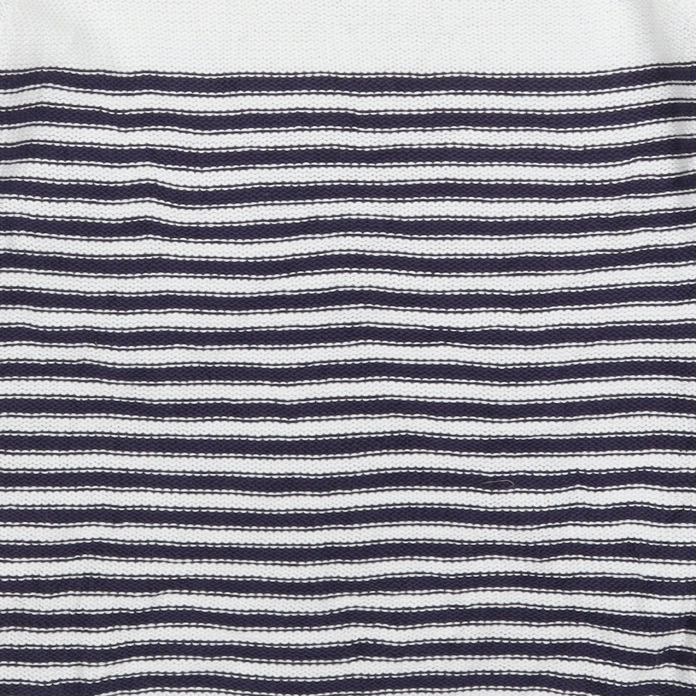 Redoute Womens Blue Striped Knit Pullover Jumper Size 10
